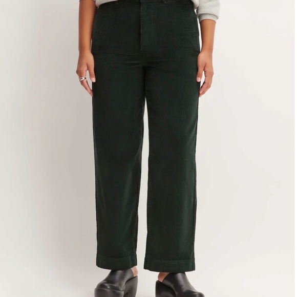Everlane The Corduroy Wide-leg Pant Scarab (deep green) Size 0 - Picture 3 of 8